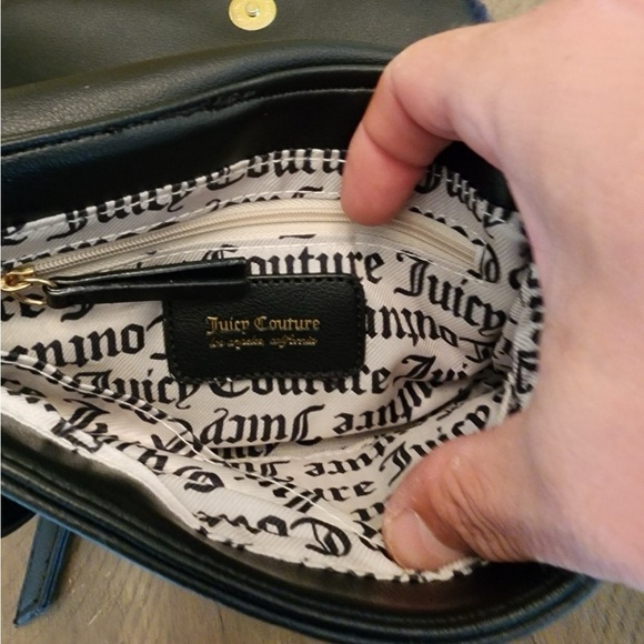 Juicy Couture Black Faux Fur Flap Crossbody Mini Bag - Picture 4 of 5